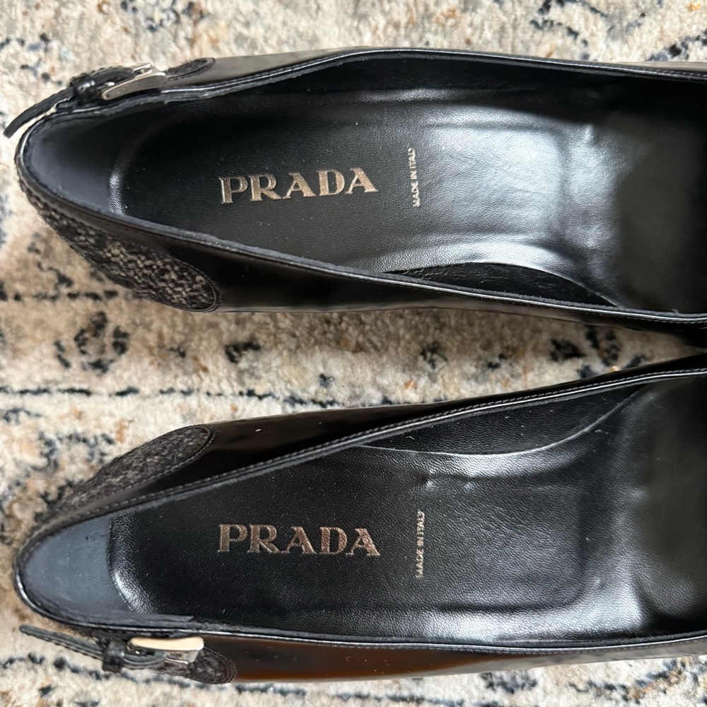 Prada Tweed Buckle Kitten Heels - Picture 5 of 6